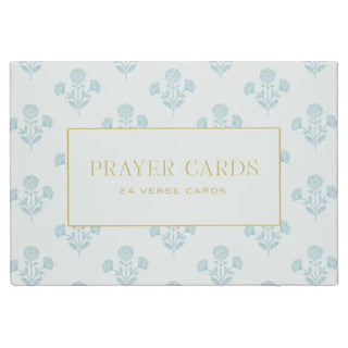 Faith Floral Blue Prayer Cards