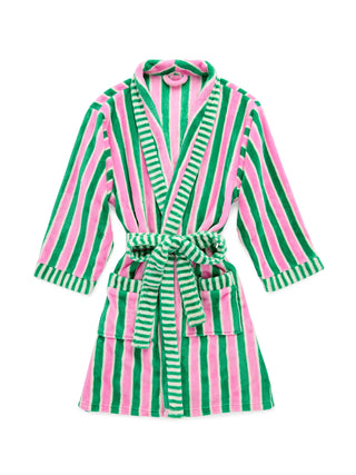 Holly Stripe Robe in Green