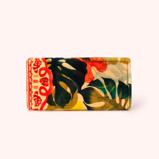 Velvet Sunglasses Pouch - Exotic Leaves