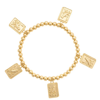 Bird Bam 24K Plated Ball Bead Stretch Bracelet