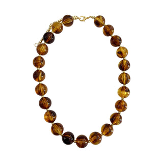 Avery Chunky Beaded Necklace - Tortoise