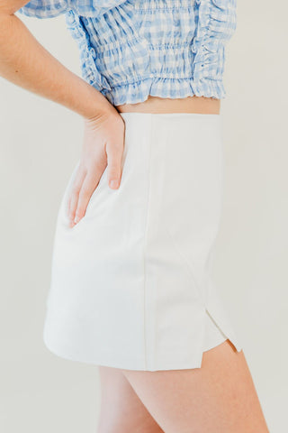 Asymmetric High Waist Skort