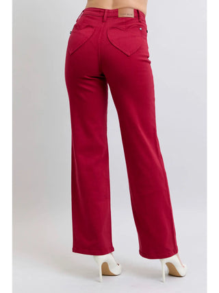 Heart Shaped Back Pockets High Waisted 90's Straight