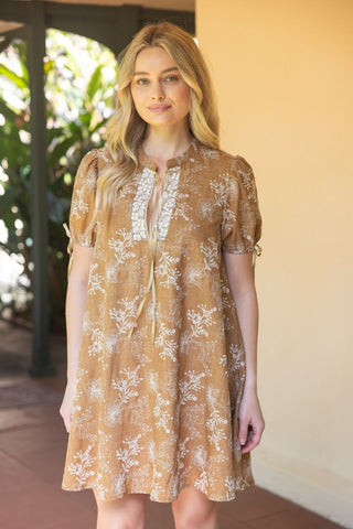 The Sparkle Bow Laced Floral Embroidered Dress