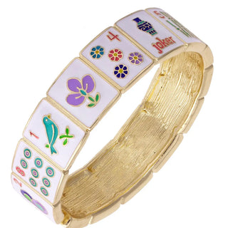 Going Mahjong! Enamel Hinge Bangle