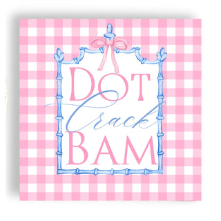Mahjong Pink Plaid Napkins  Cocktail