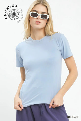 The Audrey Brushed Poly Span Jersey Lightweight Comfort Top