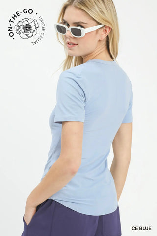 The Audrey Brushed Poly Span Jersey Lightweight Comfort Top