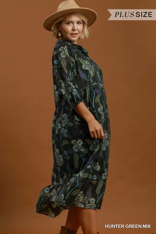 The Summer Mixed Floral Print Tiered Midi Dress