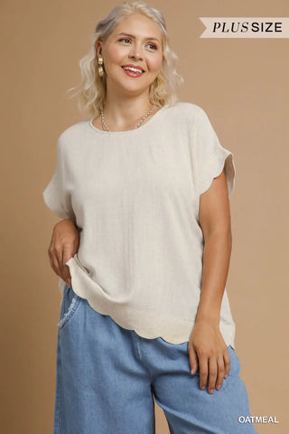 The April Scalloped Round Neck Top