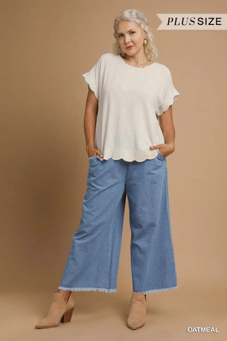 The April Scalloped Round Neck Top
