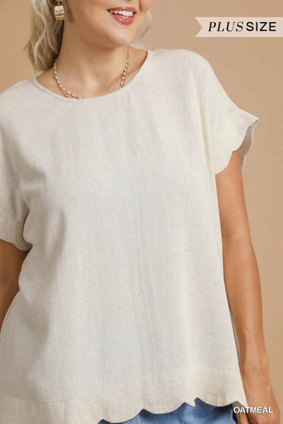 The April Scalloped Round Neck Top