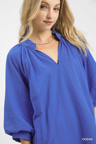 The Fae Textured Pocket Mini Dress