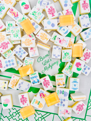 The Palm Royale Mahjong Tile Collection and Matching Mat