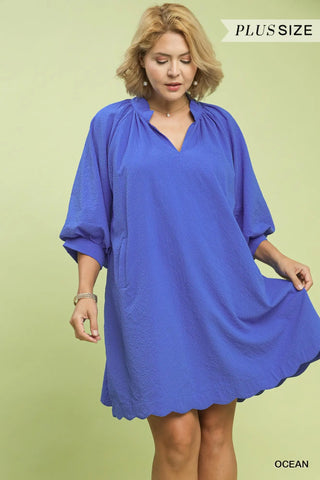 The Fae Textured Pocket Mini Dress