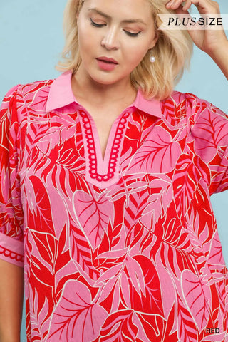 The Milly Tropical Print Puff Sleeve Blouse