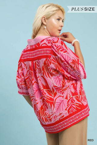 The Milly Tropical Print Puff Sleeve Blouse