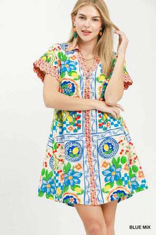 The Mere Mediterranean Print Dress