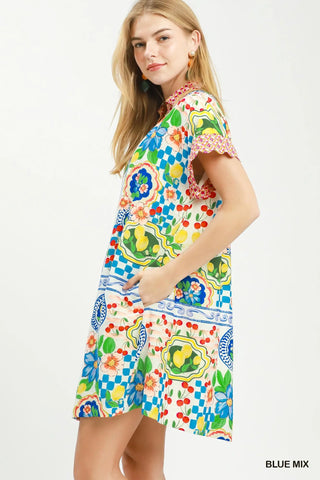 The Mere Mediterranean Print Dress