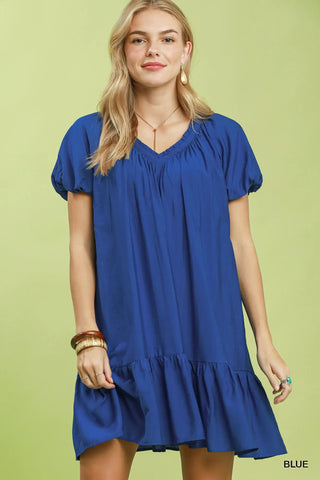 The Maria Ruffle Hem Shift Mini Dress