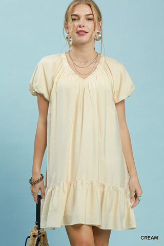The Maria Ruffle Hem Shift Mini Dress