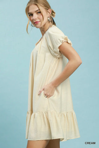 The Maria Ruffle Hem Shift Mini Dress