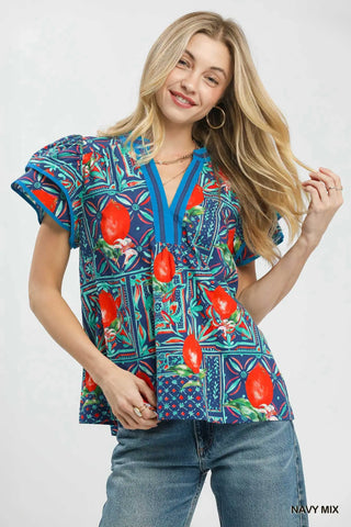 The Michelle Flutter Sleeve Blouse