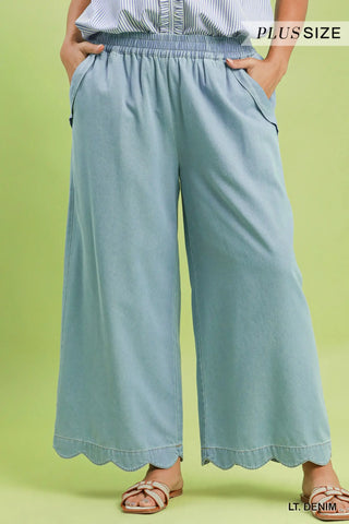 The Macie Chambray Scalloped Set
