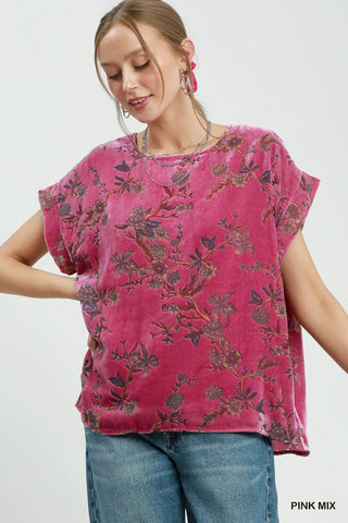 The Amara Front Lining Round Neck Sleeveless Printed Top