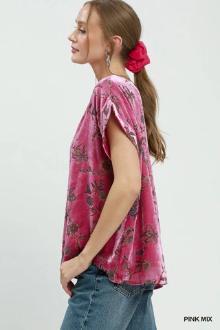 The Amara Front Lining Round Neck Sleeveless Printed Top