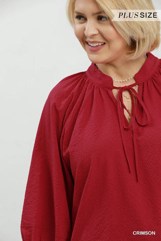 The Skylar Seersucker V-Neck Tie Top