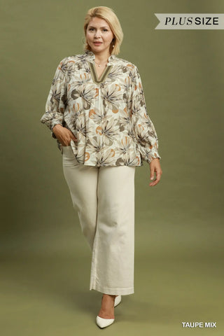 The Teagan Floral Split Neck Blouse