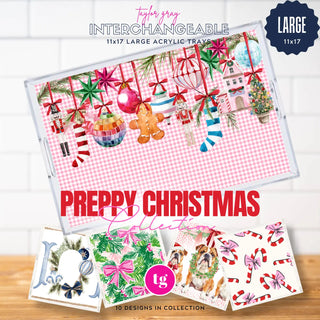 Preppy Christmas Trinket Tray Insert Set of 10 11-17