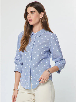 The Jasmine Striped Star Print Blouse