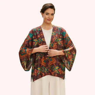 Chocolate Ikat Kimono Jacket