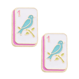 Bird Bam Enamel Stud Earrings in Multi