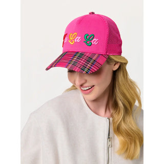 Fa La La Trucker Hat in Pink