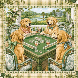 Golden Hour Golden Retriever Mahjong Mat