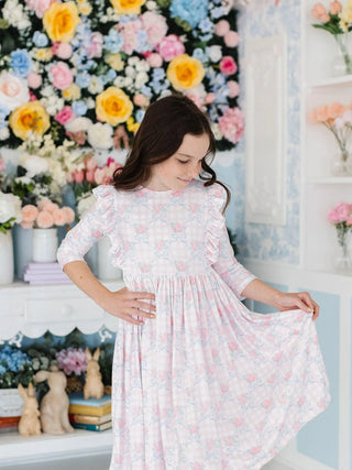 Ribbons & Rodeos 3/4 Sleeve Pocket Twirl Dress