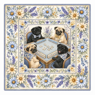 Pug & Petals Pug Mahjong Mat