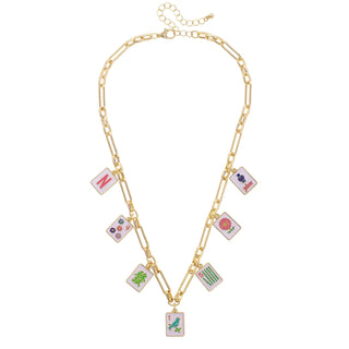 Going Mahjong! Enamel Charm Necklace