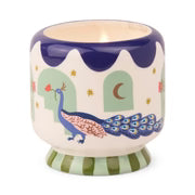 A Dopo 8oz Handpainted "Peacock" Ceramic - Misted Lime