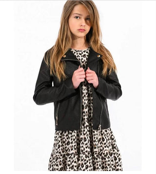 Girls Vegan Leather Moto Jacket