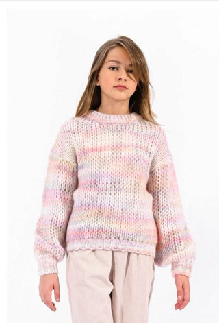 Girls Light Color ombre Knitted Sweater