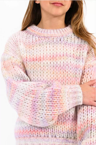 Girls Light Color ombre Knitted Sweater