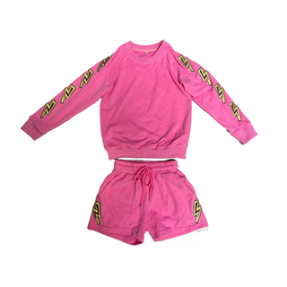 Lighting Bolt Short Set- Pink