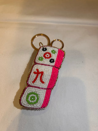 Mahjong Beaded Key Chain - Bag Charm