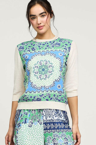Boho Tile Print Knit Top