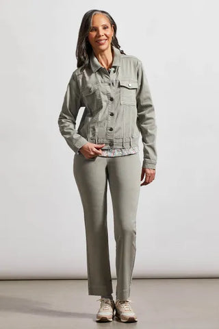 BUTTON-UP JACKET WITH BACK PLEAT