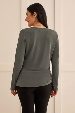 Ruched Long-Sleeve Top